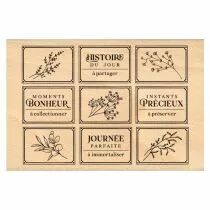 Tampon bois &Eacute;TIQUETTES PR&Eacute;CIEUSES