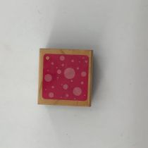 TAMPON BOIS OCCASION DOTS TAG 5X5CM