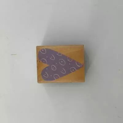 TAMPON BOIS OCCASION HEART WITH CIRCLES  4X5 CM