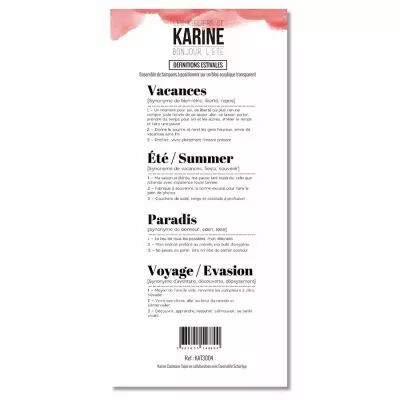 Tampon clear Bonjour l\'�t� d�finitions estivales - Les Ateliers de Karine