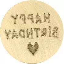 Tampon laiton 25 mm - Happy Birthday