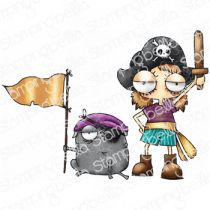 tampon monté sur mousse Mini Oddball Pirate & Pug