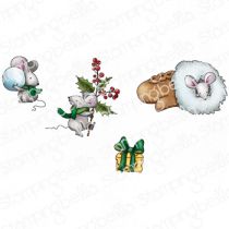 tampon monté sur mousse Winter Woodland Mice Set (set of 4 stamps)