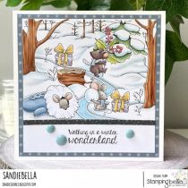 tampon monté sur mousse Winter Woodland Mice Set (set of 4 stamps)