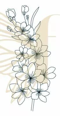 Tampon non mont� - branche fleurs de cerisier