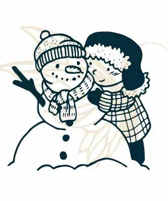 TAMPON NON MONTE ENFANT ET BONHOMME DE NEIGE
