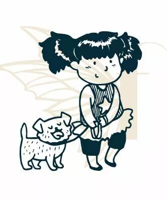 TAMPON NON MONTE FILLE ET SON CHIEN