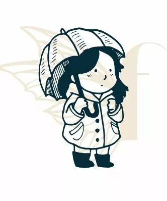 TAMPON NON MONTE FILLE ET SON PARAPLUIE