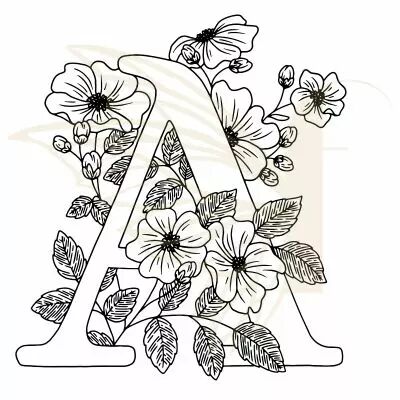 TAMPON NON MONTE LETTRE FLORALE - A