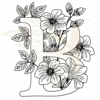 TAMPON NON MONTE LETTRE FLORALE - B