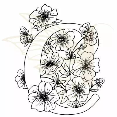 TAMPON NON MONTE LETTRE FLORALE - C