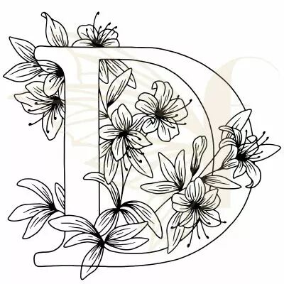 TAMPON NON MONTE LETTRE FLORALE - D