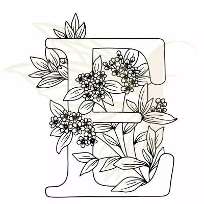 TAMPON NON MONTE LETTRE FLORALE - E