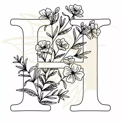 TAMPON NON MONTE LETTRE FLORALE - H