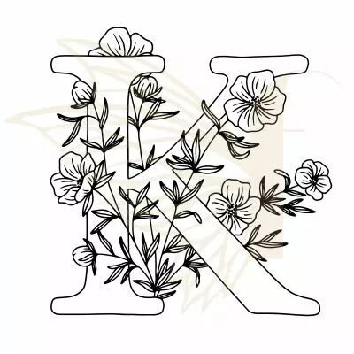 TAMPON NON MONTE LETTRE FLORALE - K