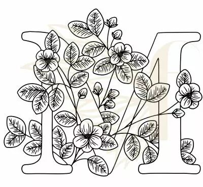 TAMPON NON MONTE LETTRE FLORALE - M