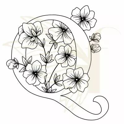 TAMPON NON MONTE LETTRE FLORALE - Q