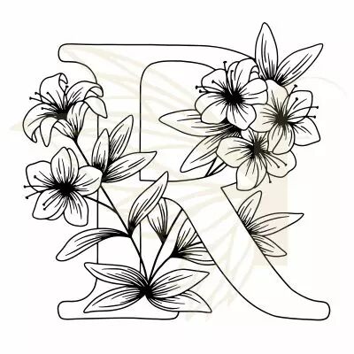 TAMPON NON MONTE LETTRE FLORALE - R