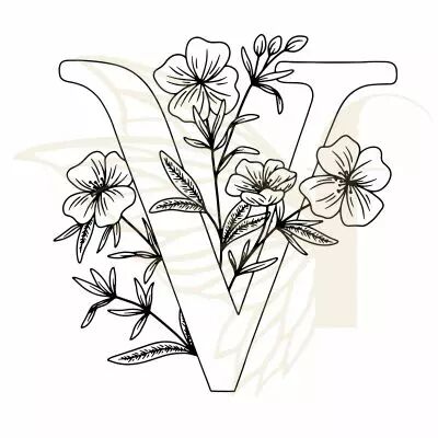 TAMPON NON MONTE LETTRE FLORALE - V