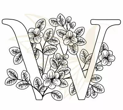 TAMPON NON MONTE LETTRE FLORALE - W