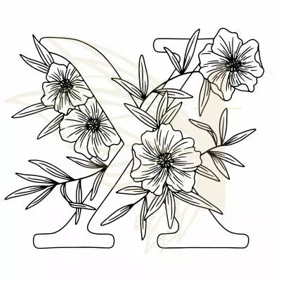 TAMPON NON MONTE LETTRE FLORALE - X