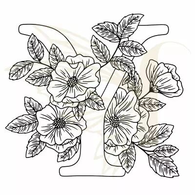 TAMPON NON MONTE LETTRE FLORALE - Y