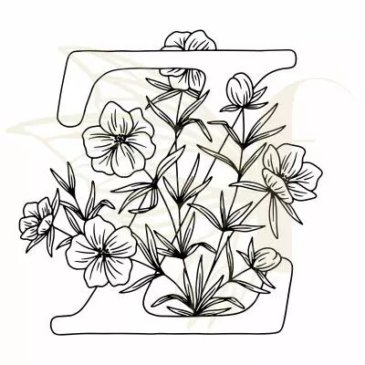 TAMPON NON MONTE LETTRE FLORALE - Z