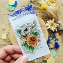 TAMPON TRANSPARENT FLEURS EXOTIQUES DUN104