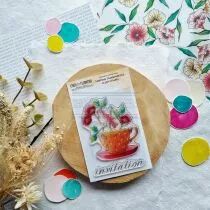 Tampon transparent TASSE FLEURIE