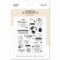 Tampons clear LE VOYAGE COMMENCE ICI
