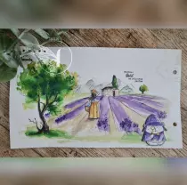 Tampons transparents A6 - champ de lavandes