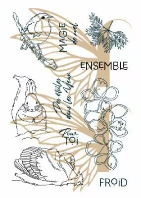 Tampons transparents A6 - cygne de noel