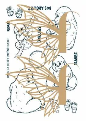 Tampons transparents A6 - Famille de gorilles