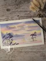 Tampons transparents A6 - flamants rose