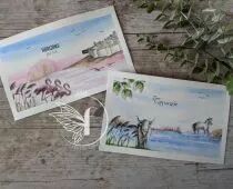 Tampons transparents A6 - flamants rose