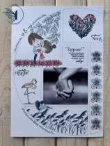 Tampons transparents A6 - flamants rose