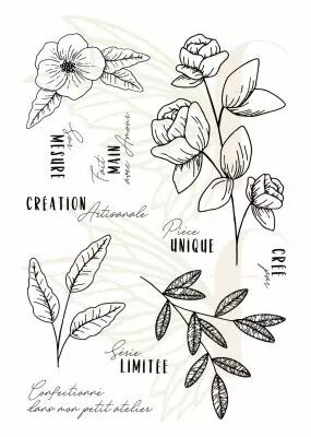 TAMPONS TRANSPARENTS A6 FLEURS 3