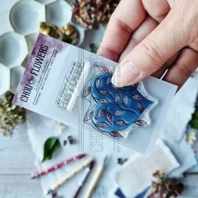 TAMPONS TRANSPARENTS A8 FAM101 COEUR FEUILLES