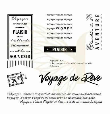 TAMPONS TRANSPARENTS ETIQUETTES UN AIR DE VOYAGE