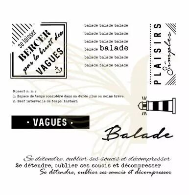 TAMPONS TRANSPARENTS ETIQUETTES UN AIR MARIN