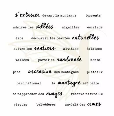TAMPONS TRANSPARENTS PHRASES UN AIR MONTAGNARD