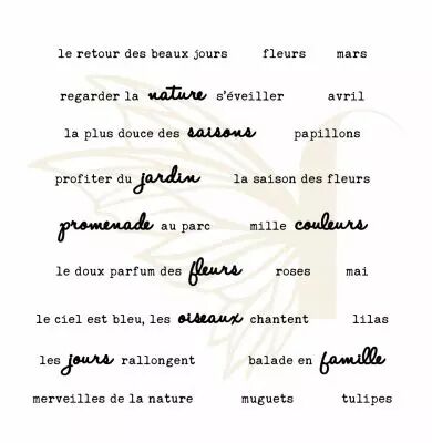 TAMPONS TRANSPARENTS PHRASES UN AIR PRINTANIER