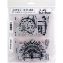 Tim Holtz Cling Stamps 7\ X8.5\  Inventor 1