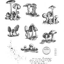 Tim Holtz Cling Stamps 7\ X8.5\  Tiny Toadstools