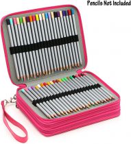 Trousse pour 120 crayons de couleurs - simili rose