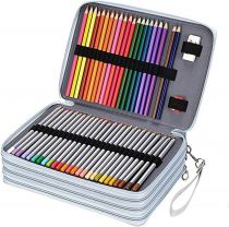 Trousse pour 200 crayons de couleurs - simili gris