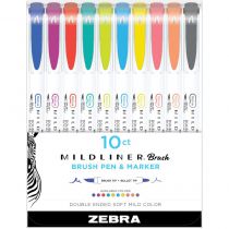 Zebra Mildliner Double Ended Brush Collection 10/Pkg Refresh & Friendly - Assorted Colors